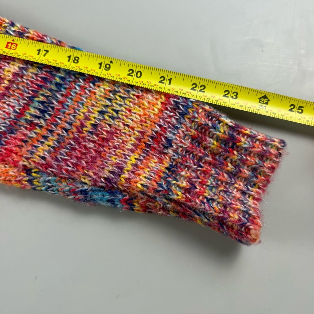 En Saison Rainbow Marl Knit Cropped Cardigan Sweater XS Multicolor Chunky - Picture 9 of 10